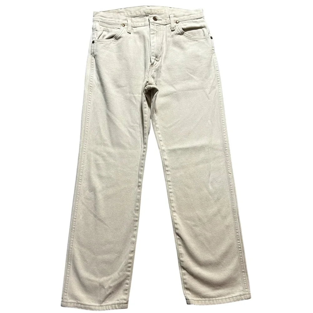 Wrangler Cowboy Cut Jeans Mens 31x30 Tan 13MWZTN Straight Leg Cotton Denim